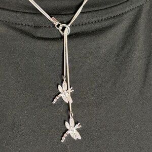 Sterling silver Double Strand Bolo Dragonfly Necklace